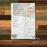 Grandma Recipe | Butterscotch Cookie Persoonlijk Theedoek<br><div class="desc">Maak een hoop van oma's favoriete koekjes met haar recept, gedrukt op deze prachtige gepersonaliseerde keepaardse theedoek. Zorg altijd dat haar favoriete recept bij de hand ligt om een hoop oma's of mam's koekjes voor familie, vrienden of cadeautjes op te nemen. U kunt het ontwerp voor recepten van om het...</div>