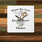 Grandma Recipes | Deel de Liefde Gepersonaliseerd Vierkante Klok