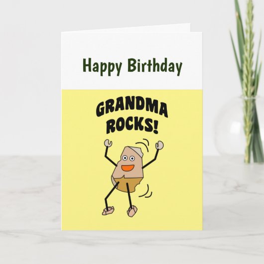 Grandma Rocks Birthday Card Kaart (Voorkant)