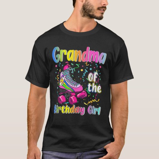 Grandma Rolling Schaats Birthday Matching Party Fa T-shirt (Voorkant)