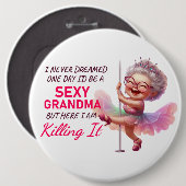 Grandma Ronde Button 6,0 Cm (Voorkant /achterkant)