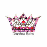 "Grandma Rules" Tiara SCULPTURE Staand Fotobeeldje<br><div class="desc">"Grandma Rules" Tiara SCULPTURE - Dit is zeker een glimlach op elke grootmoeder! Deze druk is prachtig! *Bekijk al onze partij en Tiara sculptures creëer van Lady Denise op www.zazzle.com/LadyDenise</div>