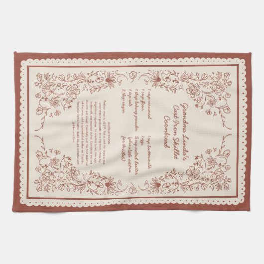 Grandma’s Favorite Recipe Custom Kitchen Keepsake Theedoek (Horizontaal)