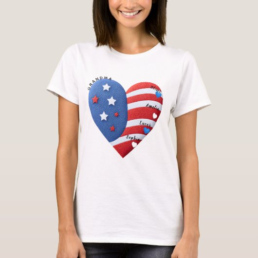 ​"Grandma’s Pride" Flag-Heart Tee T-shirt (Voorkant)