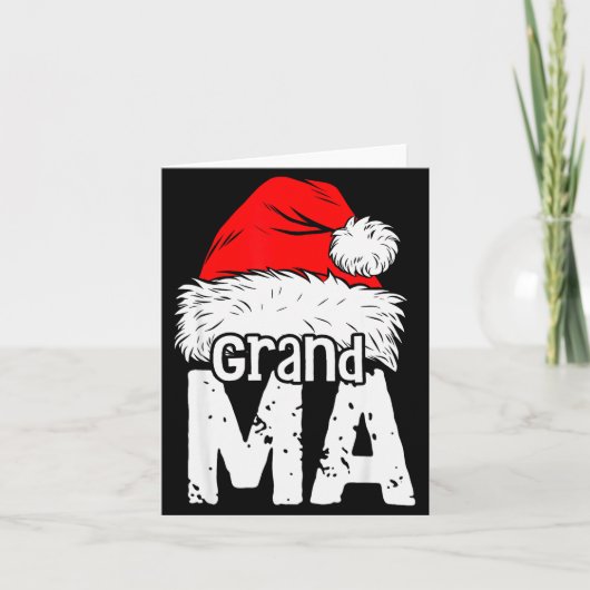 Grandma Santa Christmas Family Matching Pyjamas Xm Kaart (Voorkant)