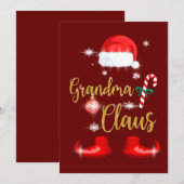 Grandma Santa Claus Funny Family Christmas Pjs Kaart (Voorkant / Achterkant)