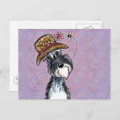 Grandma Schnauzer Flower Pet Off-Leash Art™ Briefkaart (Voorkant / Achterkant)