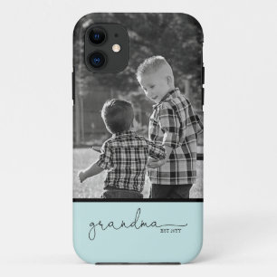  Grandma Script met foto's   Blauwgroen  Case-Mate iPhone Case