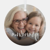 Grandma Script Overlay Glas Ornament (Achterkant)