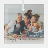 Grandma Script Overlay | Wij houden van u Glas Ornament (Voorkant)