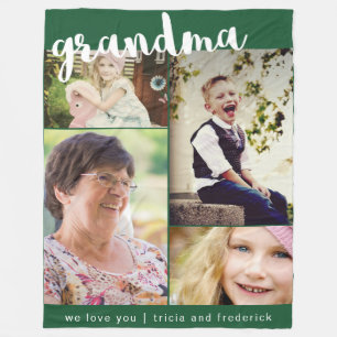Grandma Script Photo Collage Fleece Deken