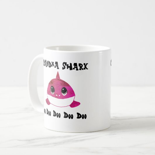 Grandma Shark Coffee Mok (Voorkant links)