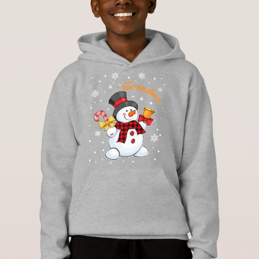 Grandma Snowman Candy Cane Kerstmis Rood Pset (Voorkant)