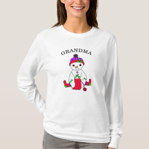 Grandma Snowman Cute Whimsical T-shirt