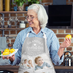 Grandma Sprinkles ons met Love Photo Collage Schor Schort