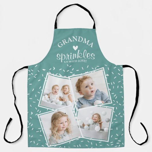 Grandma Sprinkles ons met Love Photo Collage Schort (Voorkant)