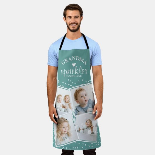 Grandma Sprinkles ons met Love Photo Collage Schort (Gedragen)