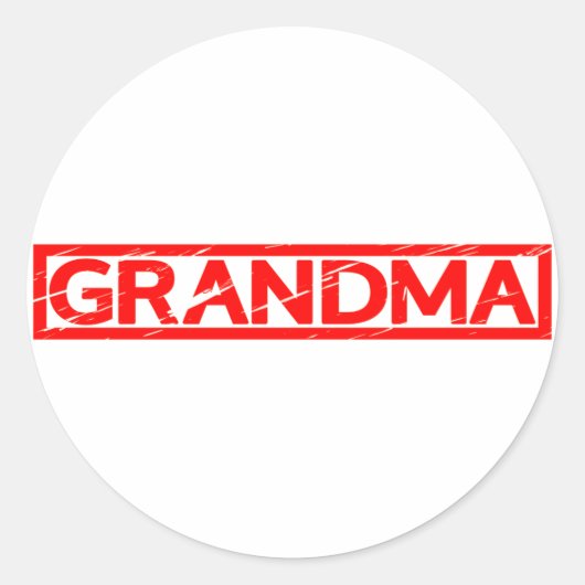 Grandma Stamp Ronde Sticker (Voorkant)