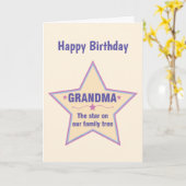 Grandma Star Birthday Card Kaart (Gele Bloem)