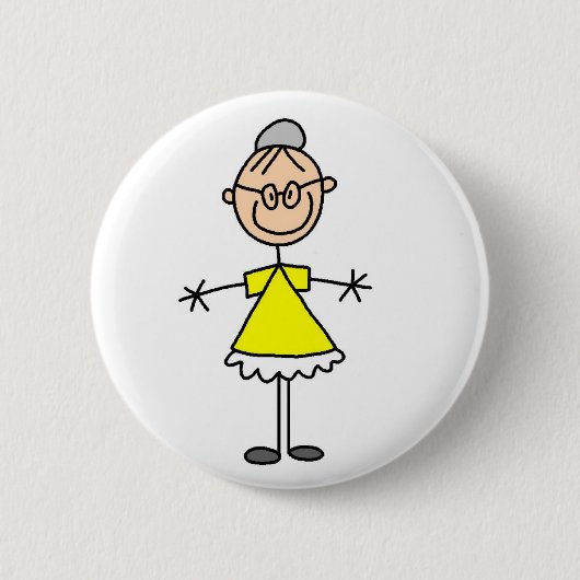 Grandma Stick Figuur Button (Voorkant)