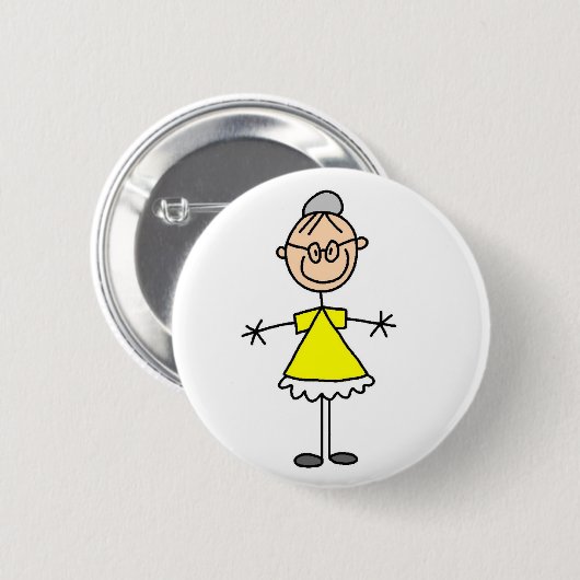 Grandma Stick Figuur Button (Voorkant /achterkant)