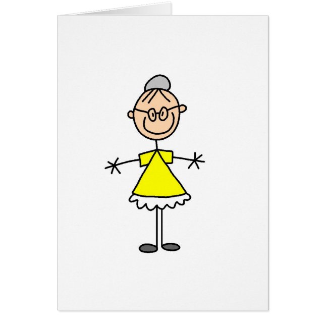 Grandma Stick Figuur Card (Voorkant)