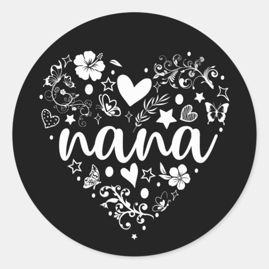 Grandma Sticker, Cute Nana Sticker, Moederdag Ronde Sticker (Voorkant)
