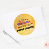 Grandma Super Power, populair design, Ronde Sticker (Envelop)