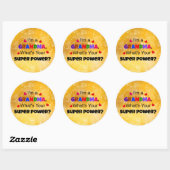 Grandma Super Power, populair design, Ronde Sticker (Vel)