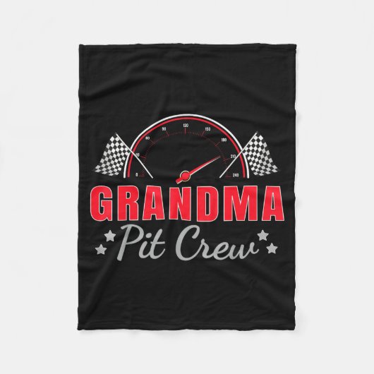 Grandma T Crew Race Car Driver Birthday Party Raci Fleece Deken (Voorkant)