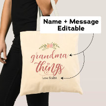 Grandma Things Custom Floral Gift van kleinkindere