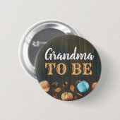 Grandma to Be Herfst Pumpkins Baby shower Button (Voorkant /achterkant)