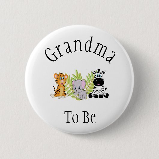 Grandma To Be Safari Oerwoud New tante Baby shower Ronde Button 5,7 Cm (Voorkant)