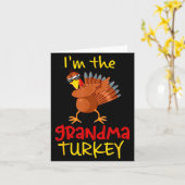 Grandma Turkey Matching Family Group Thanksgiving  Kaart (Gele Bloem)