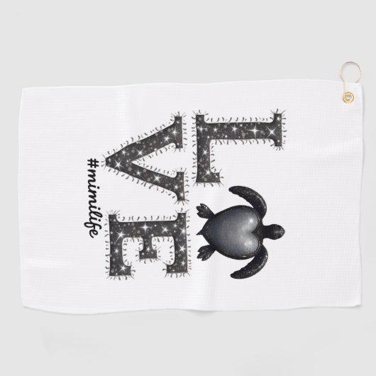 Grandma Turtle - Love Mimi Life Zee Turtle, Mimi T Golfhanddoek (Horizontaal)