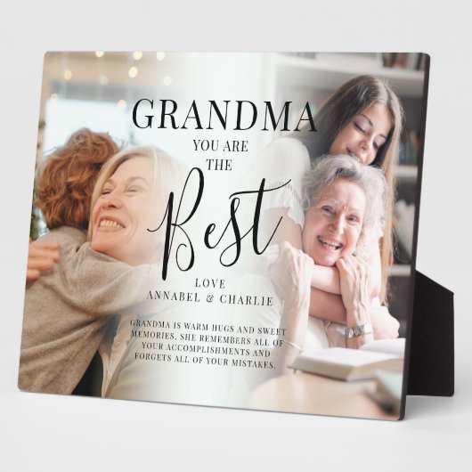 'GRANDMA' u bent de Beste Foto's, Namen en Citaat Fotoplaat (Zijkant)