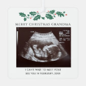 Grandma Ultrasound kerstbevruchting onthullen Metalen Ornament (Achterkant)