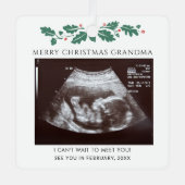 Grandma Ultrasound kerstbevruchting onthullen Metalen Ornament (Voorkant)