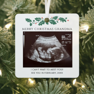 Grandma Ultrasound kerstbevruchting onthullen Metalen Ornament
