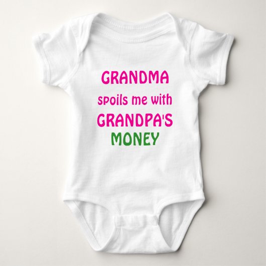 GRANDMA, verpest me met GRANDPA'S, GELD Romper (Voorkant)