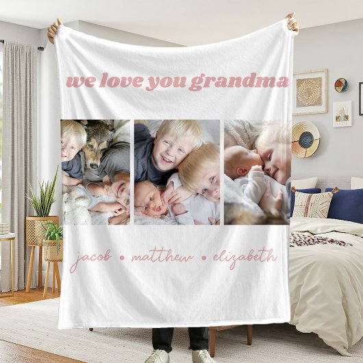Grandma we houden van je foto Collage Fleece Blank