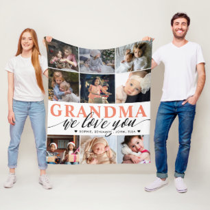 Grandma we houden van je foto Collage Fleece Blank Deken
