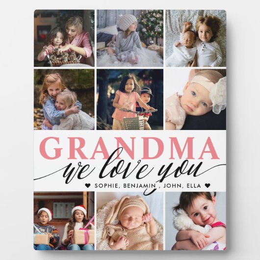 Grandma we houden van je foto Collage Fotoplaat (Voorkant)