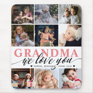 Grandma we houden van je foto Collage Muismat