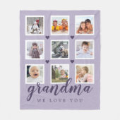 Grandma we houden van je foto Collage Paars Fleece Deken (Voorkant)