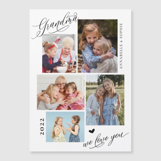 Grandma we houden van je foto Collage Typografie (Voorkant)