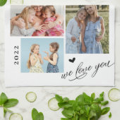 Grandma we houden van je foto Collage Typografie Theedoek (Gevouwen)