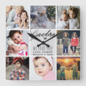 Grandma we houden van je foto Collage Vierkante Klok (Voorkant)