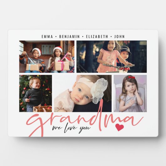 Grandma we houden van je moderne fotocollage fotoplaat (voorkant)