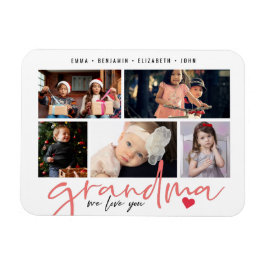 Grandma we houden van je moderne fotocollage magneet